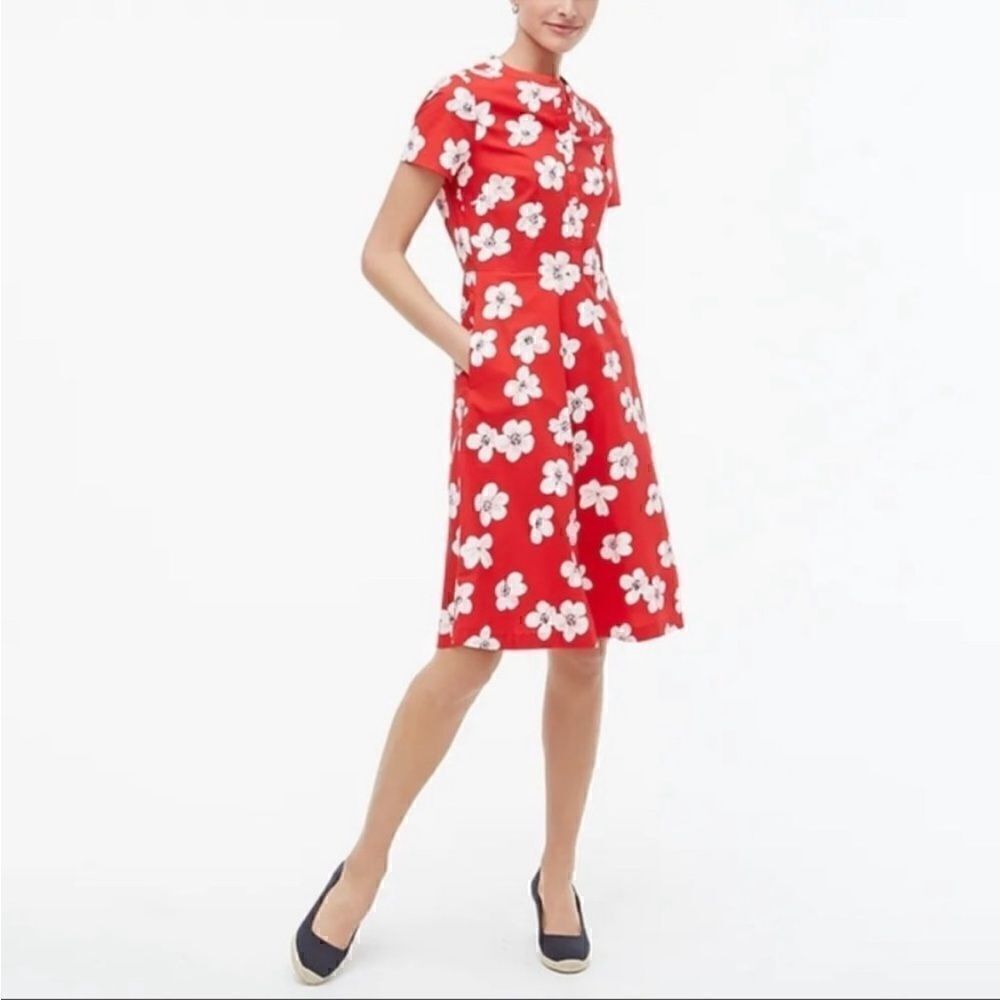 J Crew Button-down shirtdress in cherry blossom print